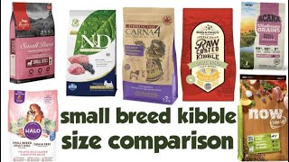 Small breed dog food review kibbles size compare  Orijen Carna4 Farmina Stella and chewys Acana [upl. by Yecad]