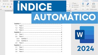 Índice automático con numeración de capítulos títulos y subtítulos [upl. by Leonora]