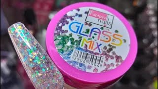 Acrílico Glass mix fantasy nails reseña [upl. by Zildjian]