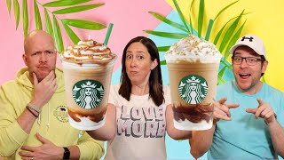 STARBUCKS Smores Frappuccino  Caramel Ribbon Crunch Frappuccino  Starbucks Summer Frappuccinos [upl. by Aniham]