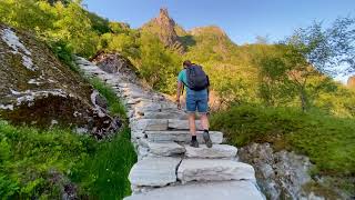 Norways Devils Gate Amazing Views on an Easy Hike Djevelporten  Lofoten  Svolvær  Drone  4K [upl. by Kopp]