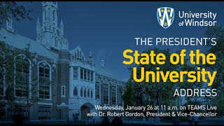 Presidents State of The University Address  Wednesday January 26 2022 at 1100am [upl. by Danforth]