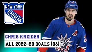 Chris Kreider 20 All 36 Goals of the 202223 NHL Season [upl. by Leinahtan]