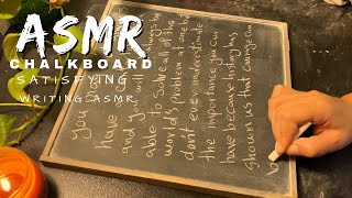 ASMR chalk writing on blackboardwriting with chalkchalkboard soundno talking video [upl. by Ahsinna]