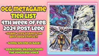 YuGiOh  OCG Metagame Tier List  Post LEDE [upl. by Alletniuq]