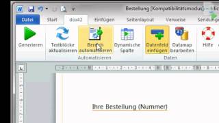 dynamische Tabelle mit dox42 in Word erstellen [upl. by Aden537]