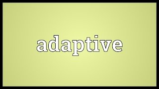 Adaptive Meaning [upl. by Arta]