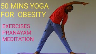 50 MINS YOGA FOR OBESITYREDUCE BELLY FATWEIGHT LOSSSWAMI VIVEKANANDA YOGASWAMI VIVEKANANDA YOGA [upl. by Kinnon155]