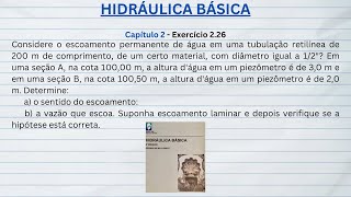 Hidráulica Básica Exercício 226 [upl. by Airdnaxela]