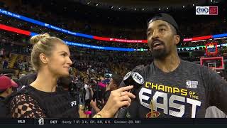 JR Smith on silencing Boston fans reaching fourth straight NBA Finals with Cavs [upl. by Noryd]