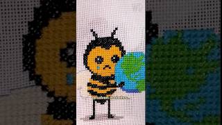 🐝 Abelha em ponto cruz crossstitch pontocruz [upl. by Anitsahs168]