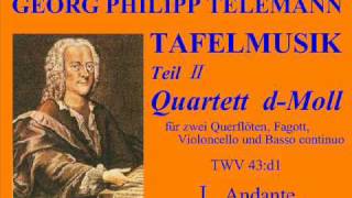 TELEMANN  Tafelmusik ⅡQuartett dmoll （テレマン：食卓の音楽） [upl. by Odrick]