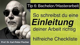 Tip 6 Bachelorarbeit Masterarbeit Einleitung [upl. by Namrak927]