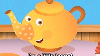 Im A Little Teapot with lyrics  Nursery Rhymes by EFlashApps [upl. by Hoem75]