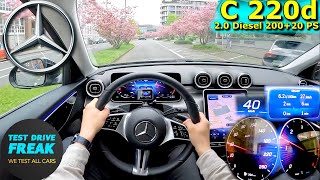 2024 Mercedes Benz C 220d Sedan 20020 PS CITY POV DRIVE with Fuel Consumption [upl. by Stenger]