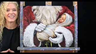 SANTA SNUGS Learn How to Draw and Paint with Acrylics Easy Beginner Acrylic Painting Tutorial [upl. by Andrea720]