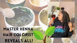 Master Henna Colorist Shares How to Mix Henna Indigo Aloe and Amla to Dye Hair [upl. by Nhguaved719]