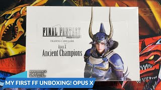 Unboxing My First Final Fantasy Booster Box Opus X Ancient Champions [upl. by Ralyt]