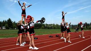 20120908 UHS JV Cheer  1st Football Game [upl. by Suivatnom]