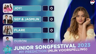 🇳🇱 Junior Songfestival 2023  MY PREDICTION  MIJN VOORSPELLING [upl. by Namhcan]