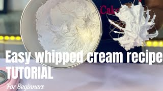 Easy whipped cream recipe for beginners  how to make stable whipped cream [upl. by Nnylyaj777]