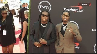 Takeoff and Quavo of Migos arrive at 2019 ESPYs Red carpet [upl. by Nailij]