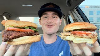 BurgerFi NEW Fried Chicken Sandwich and NEW Grilled Chicken Sandwich Review [upl. by Aivirt]