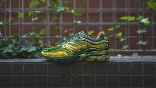 Starcow x Saucony Progrid Omni 9 quotGreen  Orangequot Review amp OnFeet [upl. by Fira]