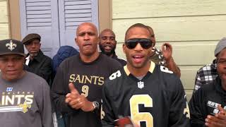 Watch New Orleans music stars do the Saints WHO DAT chant [upl. by Nakasuji]