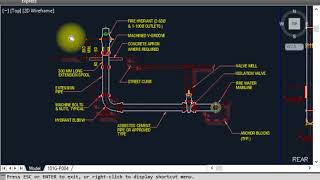 Fire Fighting  fire hydrant installation details with Autocad layout [upl. by Coltun582]