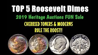 TOP 5 Roosevelt Dimes Sold On Heritage Auctions 2019 FUN Sale  Incredible Final Sales [upl. by Madriene992]