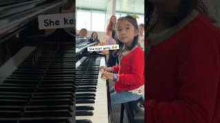 5yo FALLS off chair playing piano😱🎹😢 piano music pianolesson pianostudent classicalmusic [upl. by Leunas]