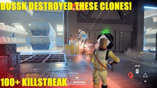 Star Wars Battlefront 2  Bossk absolutely wrecks this team 100 Killstreak CUTE EARS FTW [upl. by Herm19]