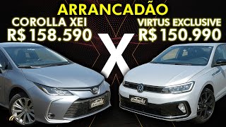 COROLLA 20 DE 177 cv x VIRTUS 14 TSI DE 150 cv Qual sedã na faixa dos R 150 mil é mais rápido [upl. by Leveridge39]