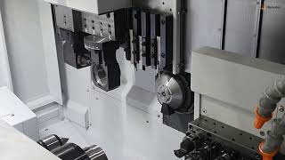 Hanwha XD2026III Sliding Head CNC Lathe Available at Dugard UK [upl. by Laemsi]