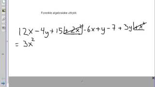 Forenkle algebraiske uttrykk [upl. by Rim]