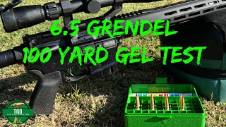 65 Grendel 100 Yard Ballistics Gel Test  18” Barrel SST GMX Gold Dot EldM [upl. by Lleon]