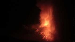 Etna Volcano Paroxysm 01 April 2012 before dawn [upl. by Luana]