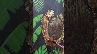 Gold leaf calligraphy ✨💖 shorts shortvideo ytshorts art trending totorial tiktok fyp [upl. by Marcille]