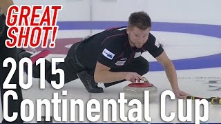 McEwen SpinORama to the Button  2015 World Financial Group Continental Cup of Curling [upl. by Goodson]