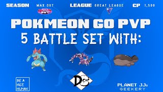 Pokémon GO PvP  Great League 5 Rounds Feraligatr S  Drapion S  Clodsire [upl. by Yelrihs205]