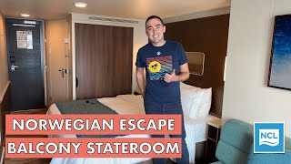 Norwegian Escape  Balcony Stateroom Full Tour  NCL [upl. by Vergil]