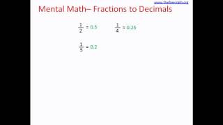 Mental Math Fractions to Decimals [upl. by Previdi]