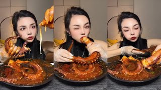 ASMR MUKBANG spicy food egg Spicy sausage noodles [upl. by Monahan]