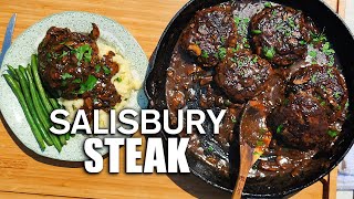 The Best Salisbury Steak Smothered in Gravy  Rough Cooking Recipe [upl. by Weintrob]