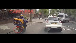 Careless Moped rider for getir  Isle of Dogs Manchester Road E14 Datetime 290420221305 [upl. by Mairym475]