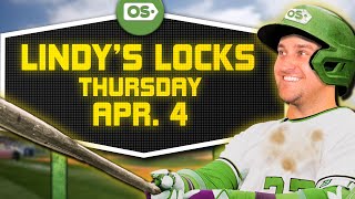 MLB Picks for EVERY Game Thursday 44  Best MLB Bets amp Predictions  Lindys Locks [upl. by Eppillihp826]