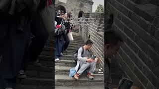 Priorities at the Great Wall of China lol [upl. by Anavlis]