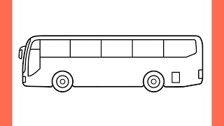 How to draw a BUS step by step  drawing bus easy [upl. by Sankey202]