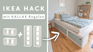 Ikea Kallax Hack Bett bauen 140x200  Plattform Bett selber bauen mit Stauraum [upl. by Ecnarolf]